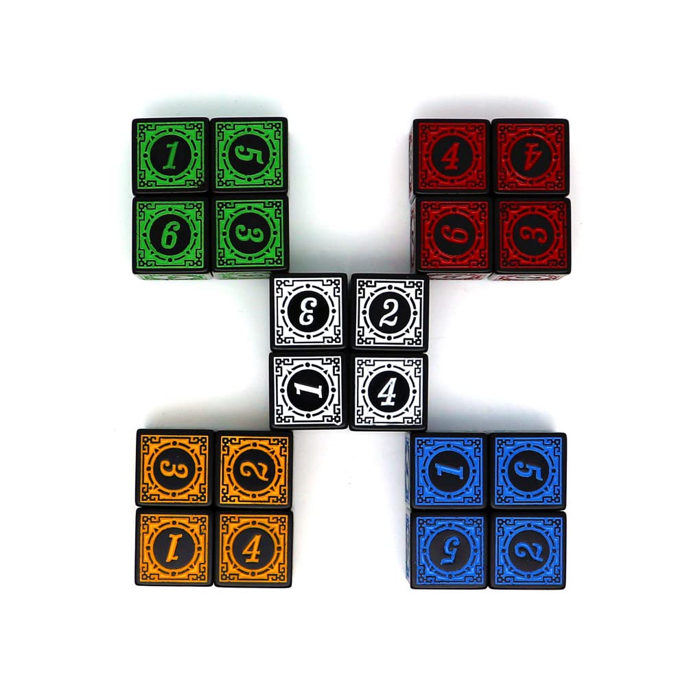 20-Piece 16MM Solid 6-Sided D6 Dice Set - 4 x 5 Color Rainbow Dice for Board Games, RPG, TRPG, Math Teaching & Card Games - Perfect for Dungeons & Dragons, Yahtzee, Classroom Activities & Game Nights