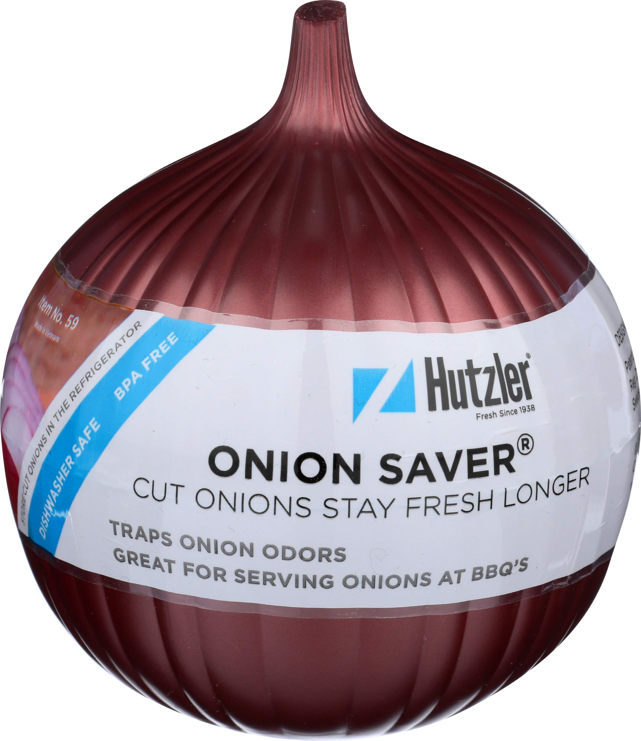Hutzler Red Onion Saver Storage Container - Keep Cut Onions Fresh Longer | Airtight Onion Keeper for Kitchen, Refrigerator & Meal Prep