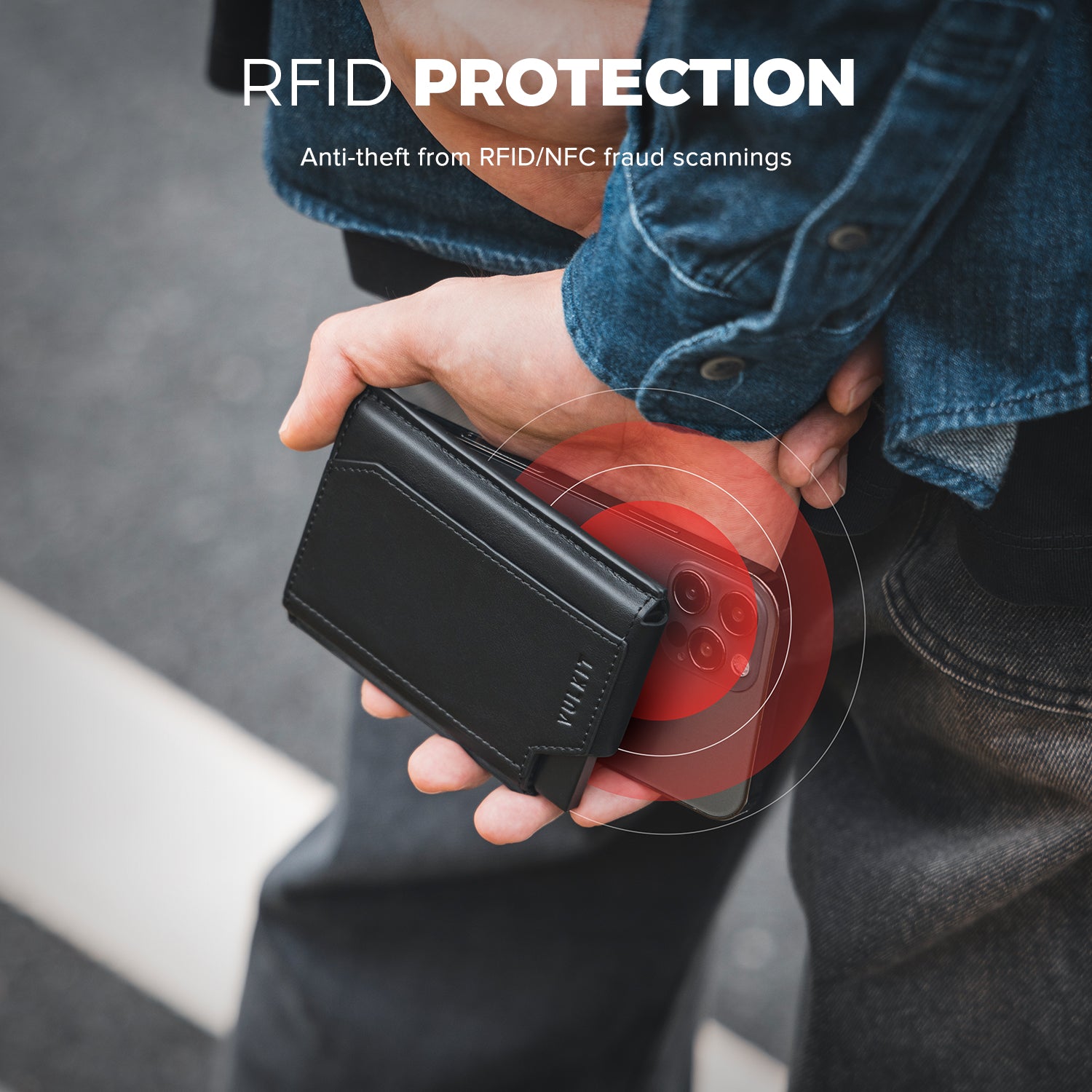 VC404 RFID Blocking Removable AirTag Wallet with Money Band & Secure Holder - Perfect for Travel, Daily Use & Anti-Theft Protection