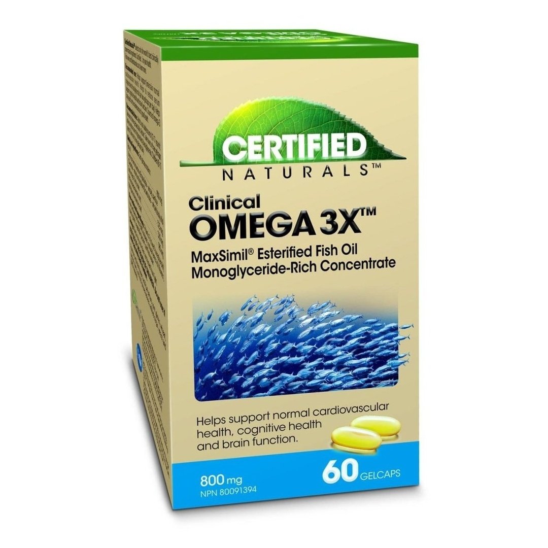Certified Naturals Clinical Omega-3X Fish Oil Softgels - Premium EPA & DHA Supplement for Heart, Brain & Joint Health - Ideal for Daily Wellness & Active Lifestyle