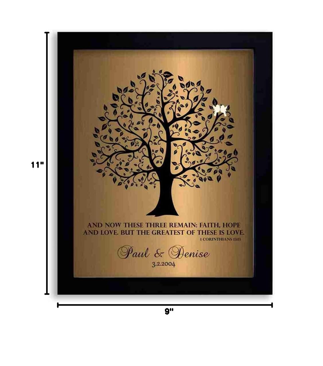 8x10 Framed Art Print - Personalized 8 Year Anniversary Gift with Solid Wood Frame & Gift Wrapping LTC-P1456 | Perfect for Home Decor, Wedding Anniversary Present & Romantic Gift Idea
