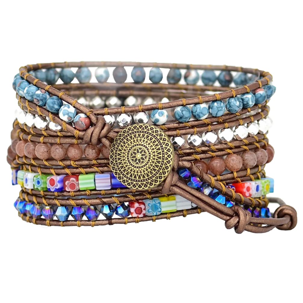Hemobllo Beaded Wrist Strap Watch Band - Decorative Fashion Accessory Compatible with Fitbit Versa 2 - Perfect for Workouts, Yoga & Everyday Wear