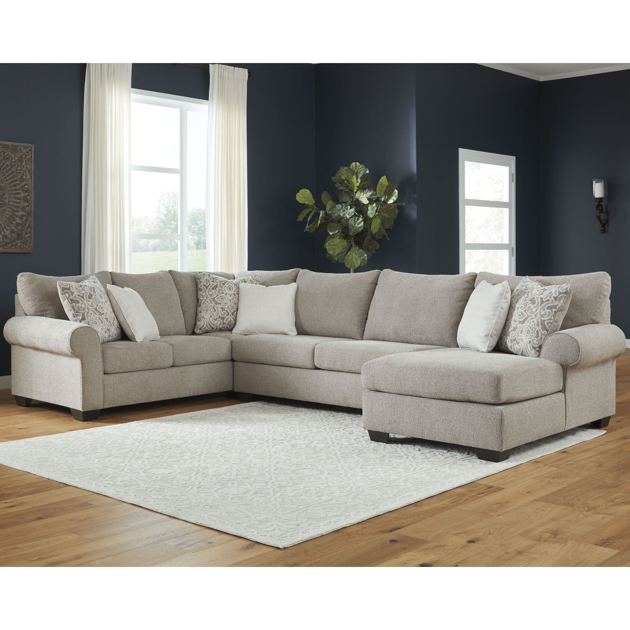 Baranello 3-Piece Sectional Sofa Set - Modern L-Shaped Couch with Chaise Lounge for Living Room, Family Room & Apartment | Comfortable Fabric Upholstery & Sturdy Frame