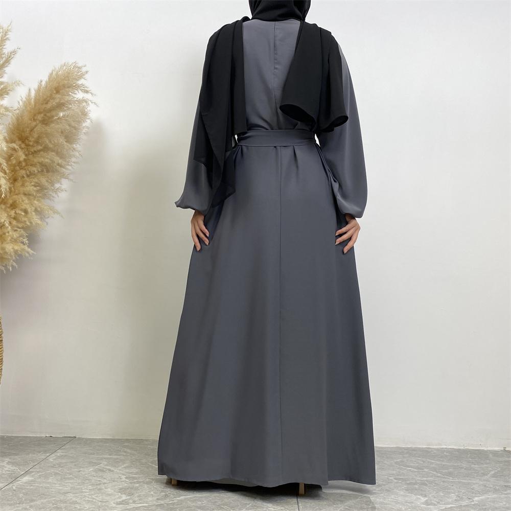 Elegant Classic Gray Abaya for Women - Modest Islamic Dress for Prayer, Eid, and Special Occasions