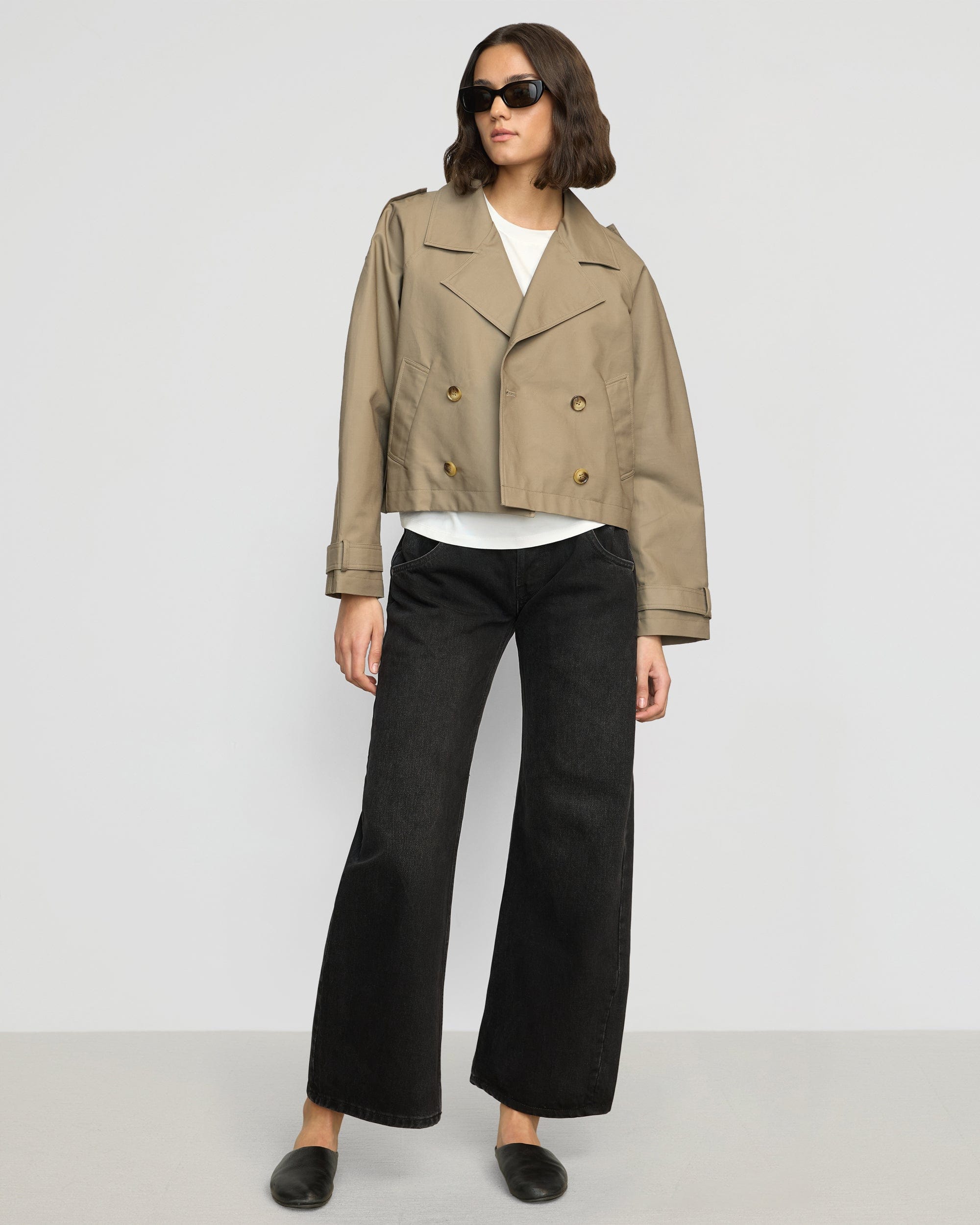 Luca Cropped Trench Coat for Women - Stylish Water-Resistant Lightweight Jacket for Spring & Fall | Perfect for Office Wear, Date Nights & Casual Outings