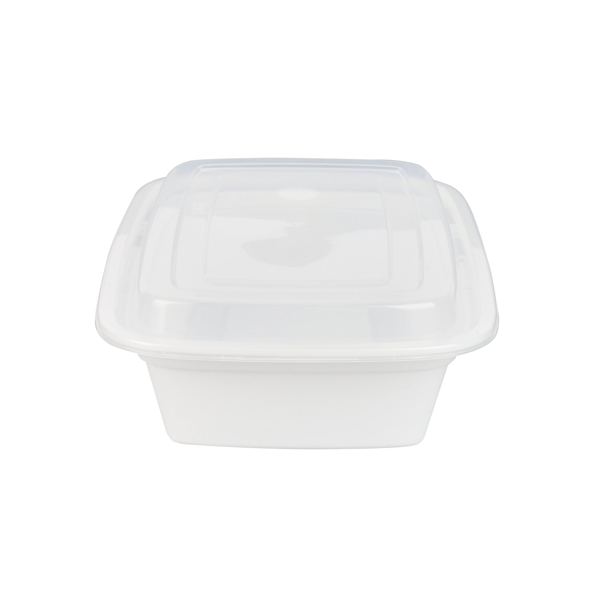 38 oz White Plastic To Go Containers with Clear Lids - 50 Pack, Microwave Safe Rectangle Food Storage Boxes (8.75