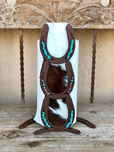 Horseshoe Paper Towel Holder - Western Style Kitchen Decor - Rustic Farmhouse Home Accessory - Unique Gift for Horse Lovers - Perfect for Country Kitchen, Cabin, or Ranch Decor