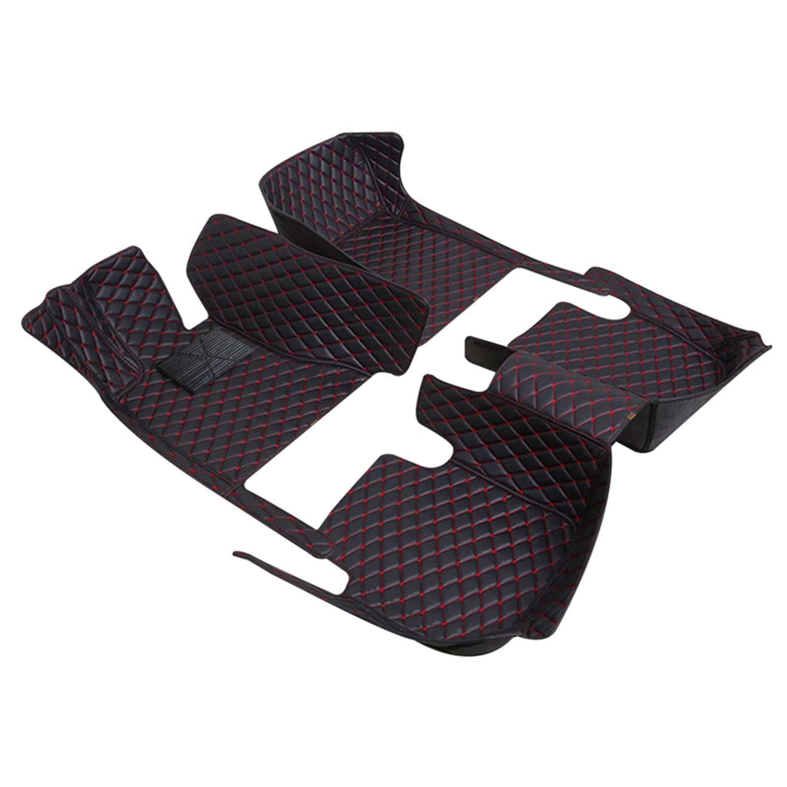 Premium MAITE Car Floor Mats Full Set for Jaguar F-Type Convertible 2013-2019 - All Weather Protection, Luxury Leather Pads with Storage Pockets, Gray - Perfect for Daily Commute & Road Trips