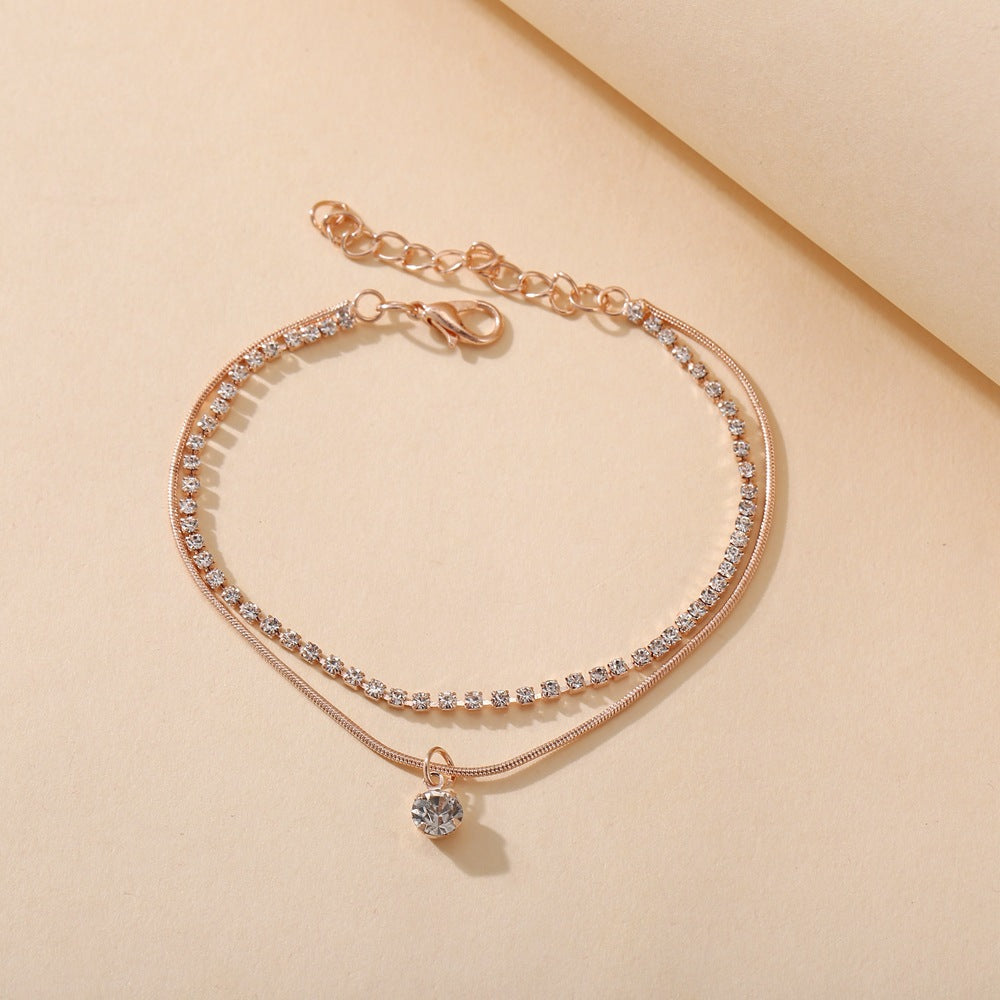 Bohemian Beads Anklets for Women - Boho Style Cubic Zirconia Ankle Bracelet Jewelry | Perfect for Beach, Summer & Festival Outfits