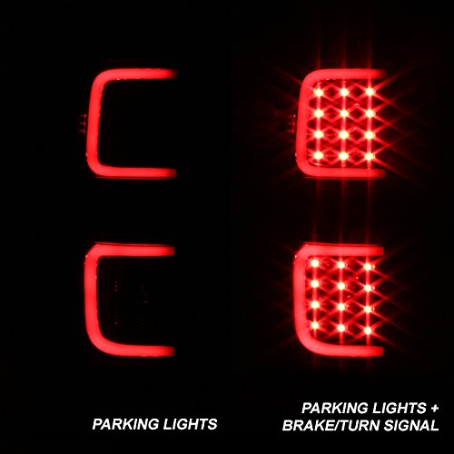 AKKON Black LED Tube Tail Lights Brake Lamps for 2009-2014 Ford F150 Pickup Truck - Left & Right Pair Set - Enhanced Visibility & Style for Night Driving & Off-Road Adventures