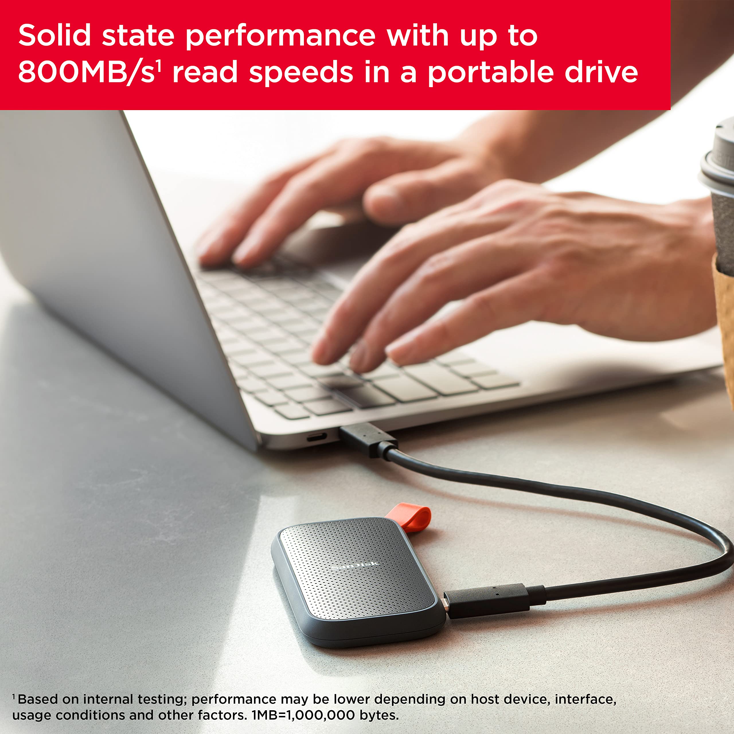 SanDisk 1TB Extreme Portable SSD - High Speed External Solid State Drive with 800MB/s Transfer, USB-C & USB 3.2 Gen 2 - Perfect for Gaming, Photography & Video Editing On The Go