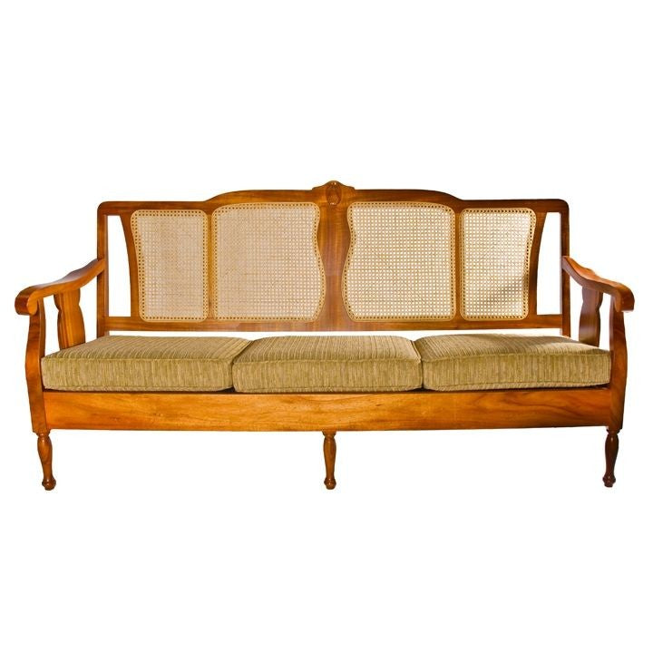 Koele Modern Cane Back Sofa - Mid-Century Style Living Room Furniture (KOESOF2) | Perfect for Small Spaces, Apartments & Cozy Home Decor