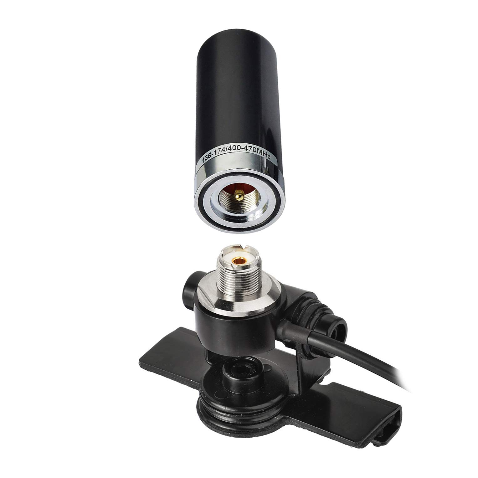 Bingfu VHF UHF Mobile Antenna 136-174MHz 400-470MHz for Car Truck - Low Profile Ham Radio Antenna with Lip Mount Bracket & 16.5ft RG58 Cable - Perfect for Off-Roading, Emergency Communication & Two-Way Radio Enthusiasts