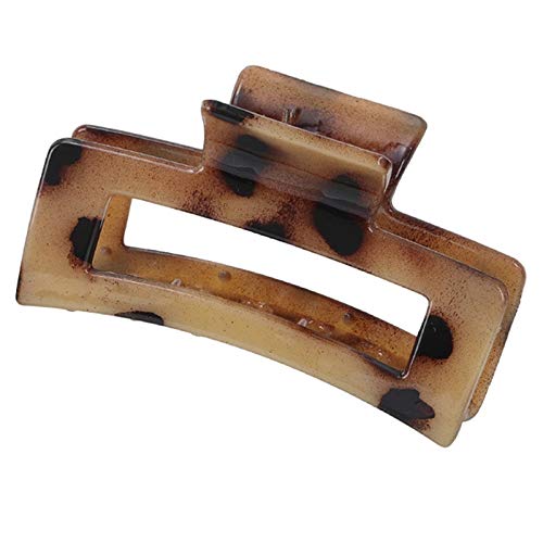 Dorakitten 2PCS Leopard Print Hair Claw Clips - French Hair Clamps with Hollow Design, Resin Hair Jaw Clips for Women & Girls - Perfect for Ponytails, Buns & Everyday Hairstyles