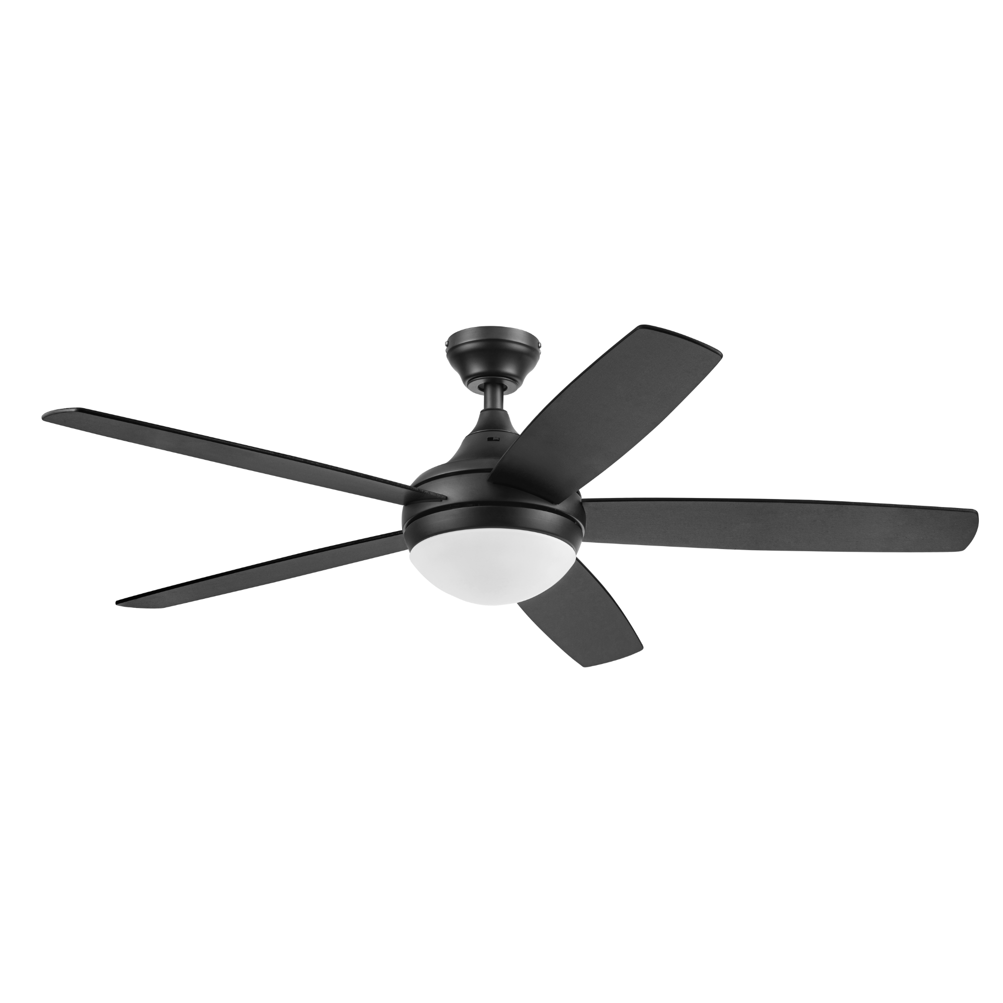 52 Inch Ashby Matte Black Ceiling Fan with Light Kit & Remote Control - Modern Indoor/Outdoor Cooling for Living Room, Bedroom, Patio & Office