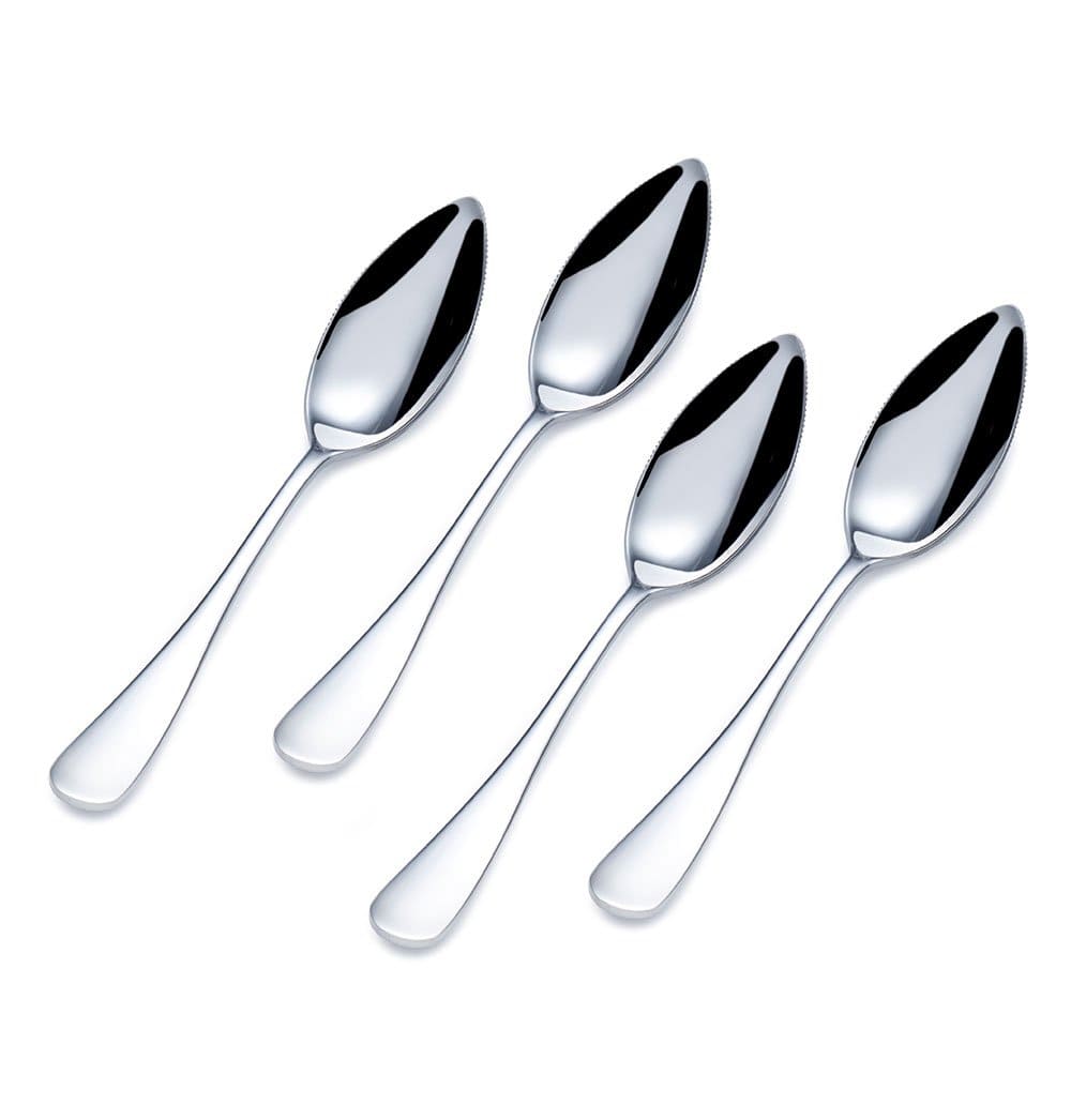 4-Pack Stainless Steel Grapefruit Spoons - Durable & Rust-Proof Dessert Utensils for Breakfast, Fruit Salad, and Yogurt Toppings