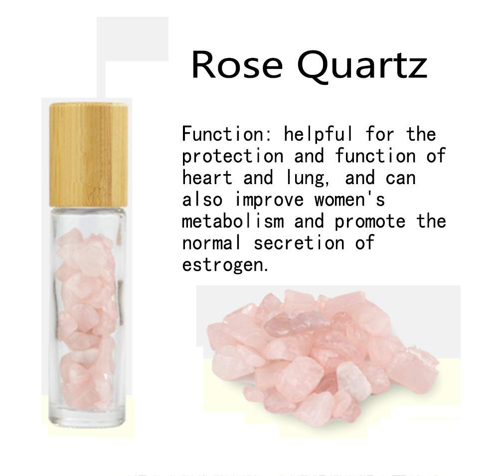 Natural Rose Quartz Roller & Free Rose Quartz Roller Bottle - Anti-Aging Facial Massager for Face & Under Eye Dark Circles - Perfect for Skincare Routine & Relaxation at Home