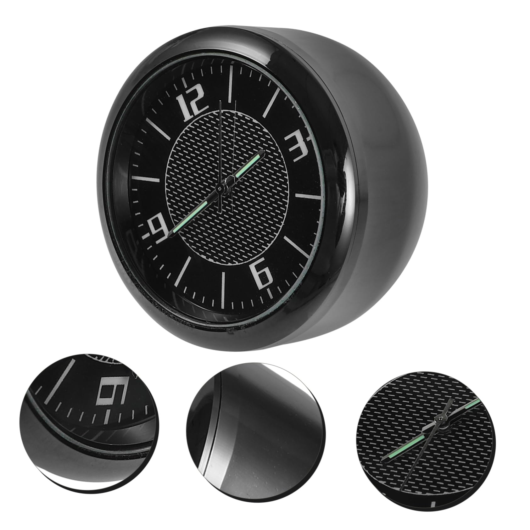 Car Dashboard Clock - Mini Auto Stick-On Metal Clock for Truck Interior, Nightstand, and Small Spaces, Perfect for Vehicles and Home Use