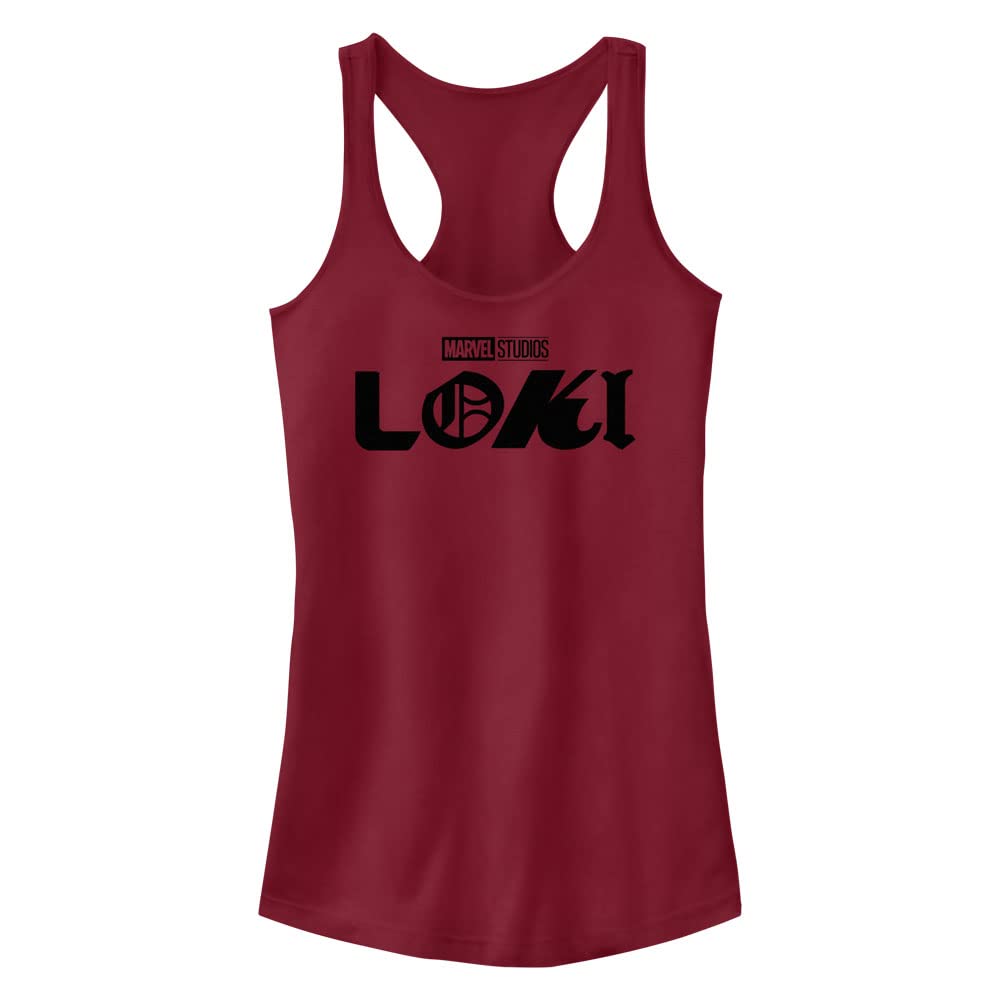 Marvel Women's Loki Logo Juniors Racerback Tank Top - Cool Graphic Tees for Marvel Fans, Casual Wear & Cosplay Outfits