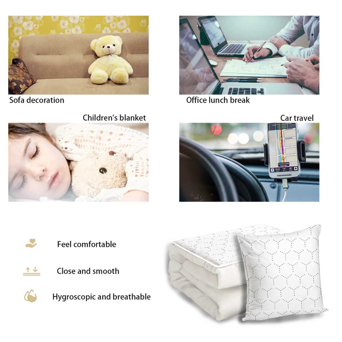 Soft Travel Blanket and Pillow Set - Lightweight & Cozy 20