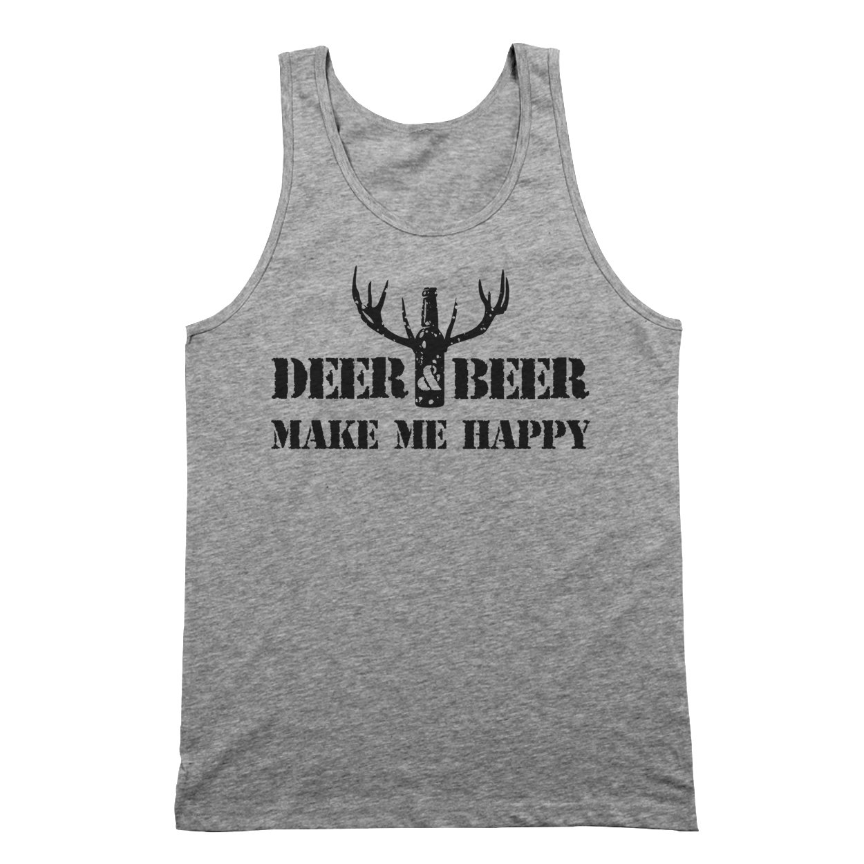 Deer and Beer Hunting Men's Tank Top - Funny Drinking Graphic Tee for Outdoors & Casual Wear - Perfect for Hunting Trips, Camping & Bar Nights