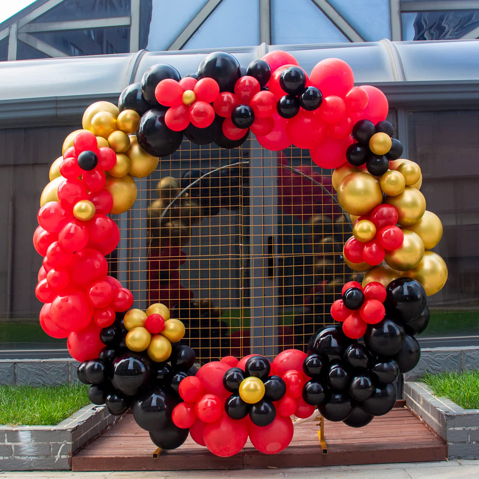 KAWKALSH 111Pcs Red Balloon Arch Kit - 18, 12, 5 Inch Latex Balloons for Birthday, Baby Shower, Wedding, Engagement, Anniversary & Christmas Party Decorations - Perfect for Indoor/Outdoor Events, Photo Backdrops & Festive Celebrations