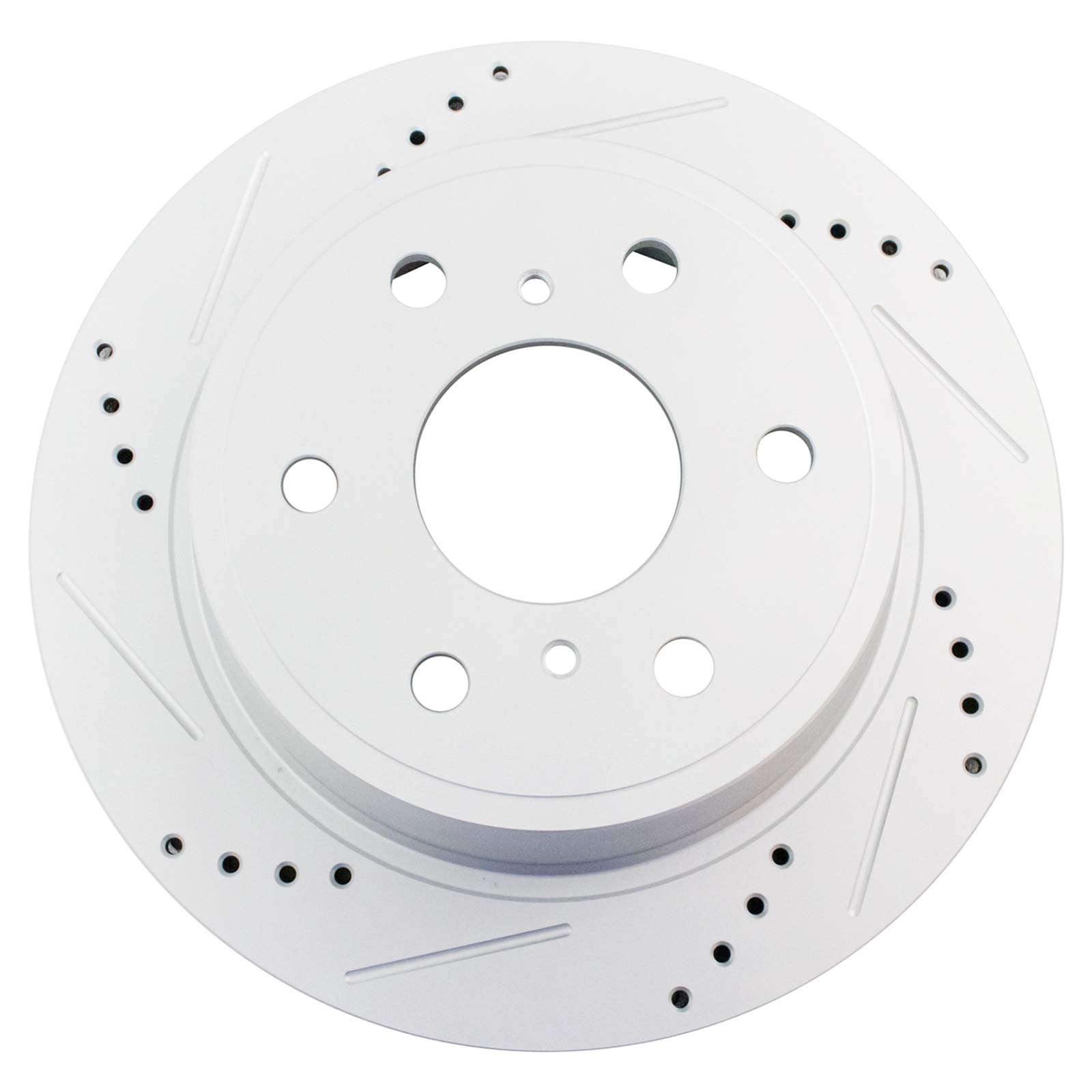 TRQ Rear Ceramic Brake Pads & Cross Drilled Rotors Kit with Anti-Squeal Shims - High Performance Braking for Trucks, SUVs, and Sedans - Perfect for Daily Commuting, Off-Roading, and Towing