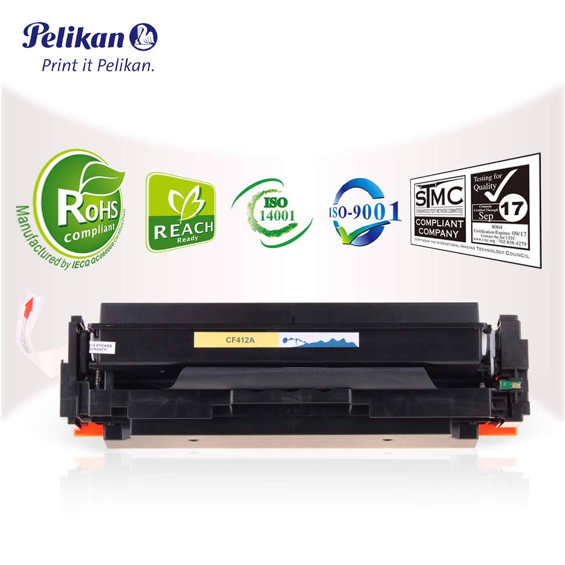 Pelikan 4283764 Yellow Toner Cartridge - Compatible with HP CF412A for HP LaserJet Pro M452DN/M452DW/M452NW & MFP M477FDW/M477FDN/M477FNW/M377 Printers | High-Quality Replacement | Ideal for Office & Home Printing