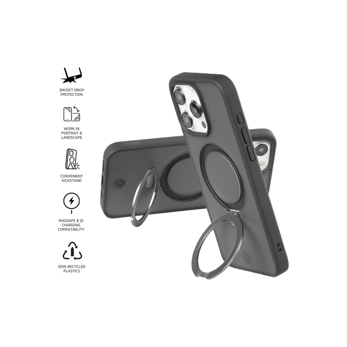 3sixT Neo Stand for Apple iPhone 15 Pro Max - Premium Phone Holder, Adjustable & Stable - Perfect for Desk, Office, Car, and Home Use