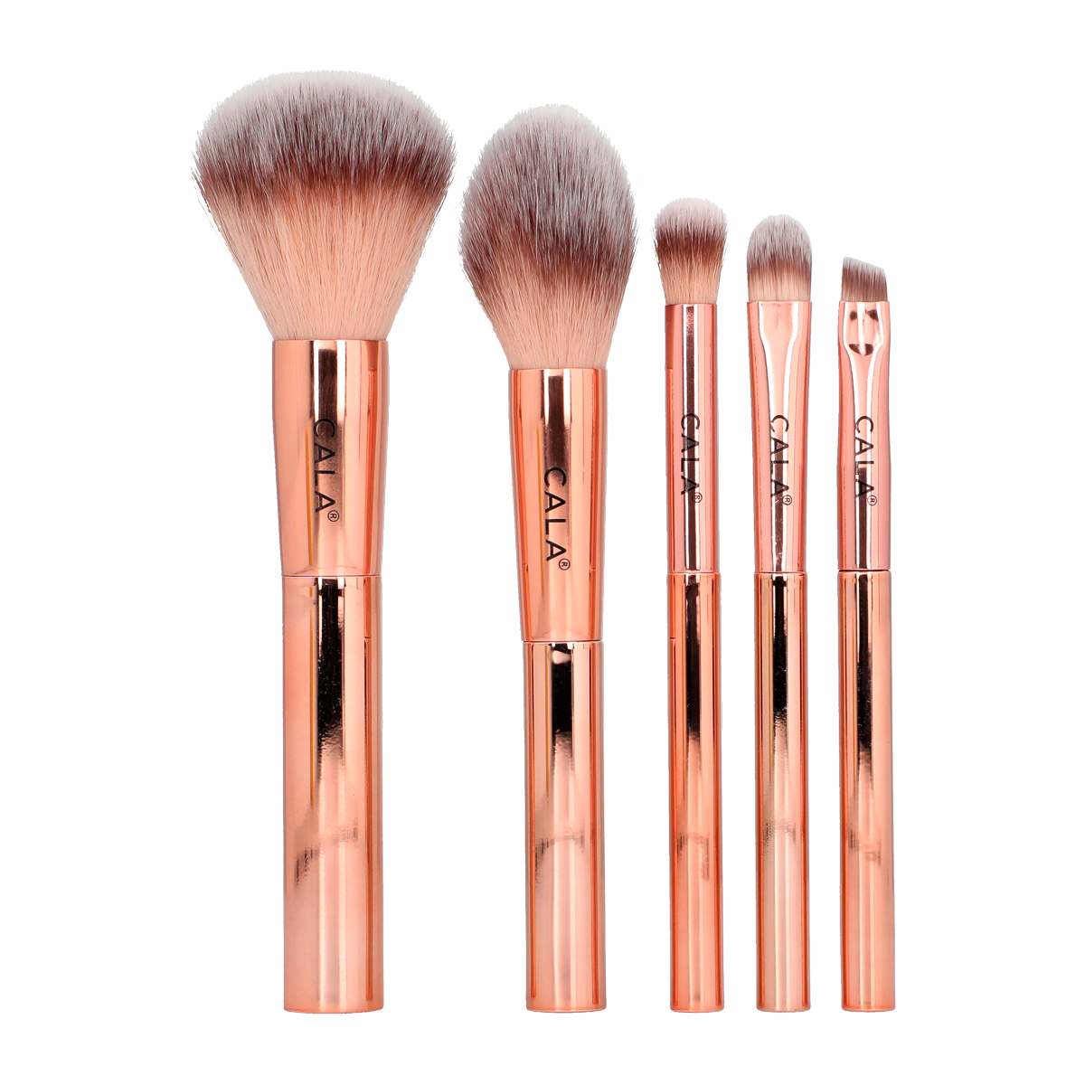 Rose Radiance 5-Piece Makeup Brush Set with Pouch - Perfect for Travel, Professional Makeup Application & Daily Beauty Routine
