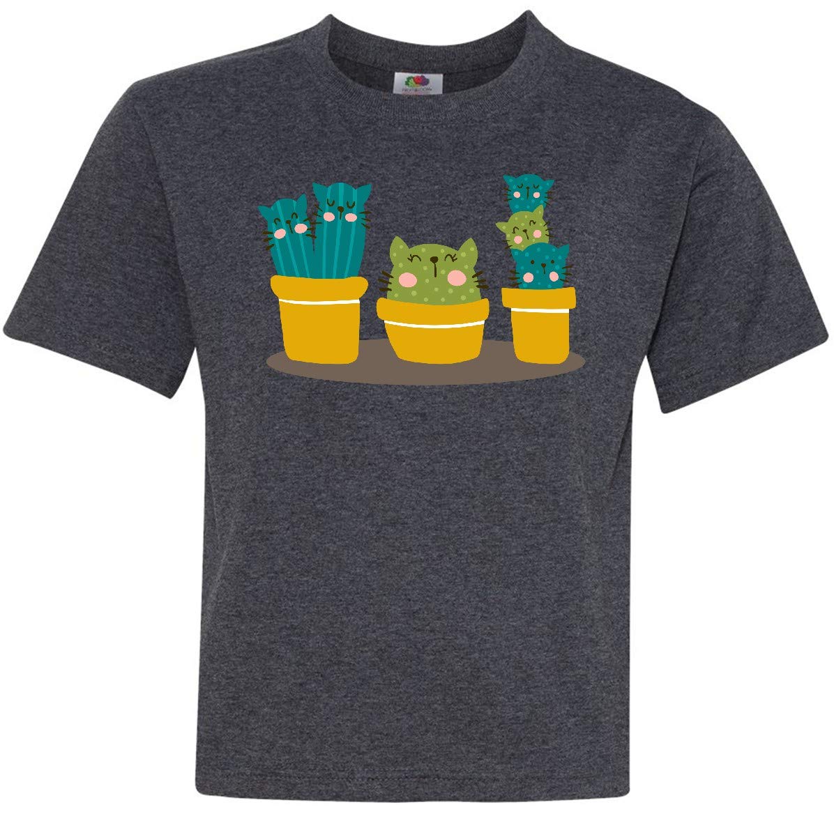 Inktastic Cactus Gardener Funny Cactus Plants Youth T-Shirt - Cool Graphic Tee for Plant Lovers & Gardening Enthusiasts | Perfect Gift for Cat & Cactus Fans | Great for Casual Wear, Outdoor Activities & Gifts