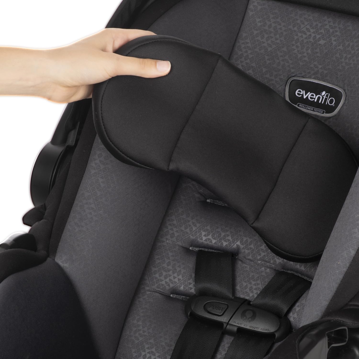 Evenflo LiteMax 35 Infant Car Seat - Lightweight & Safe for Extended Use - Knoxville Gray - Belt Lock-Off & Ergonomic Handle - Perfect for Newborns & Travel