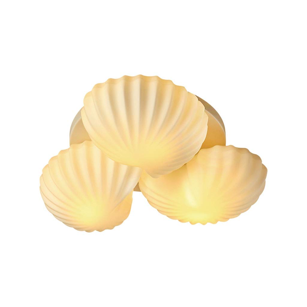 YIXIN2013SHOP Sea Shell Shaped Ceiling Light - Creative Flush Mount Lighting Fixture for Bedroom, Study & Living Room - Warm White Shell Design Ceiling Lamp (Perfect for Coastal & Beach Theme Home Decor)