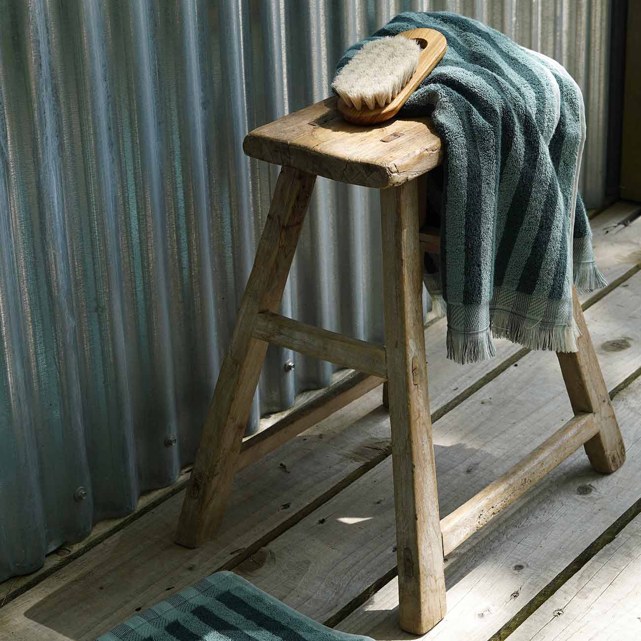 Premium Pine Green Pembroke Stripe Cotton Hand Towel - Soft & Absorbent Bathroom & Kitchen Towel for Home, Spa, Gym & Travel Use