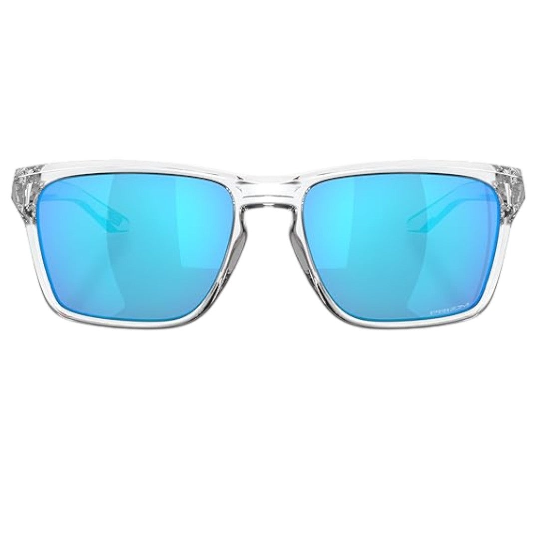 Oakley Sylas Sunglasses Polished Clear Frame with Prizm Sapphire Lenses - UV Protection for Outdoor Sports & Driving