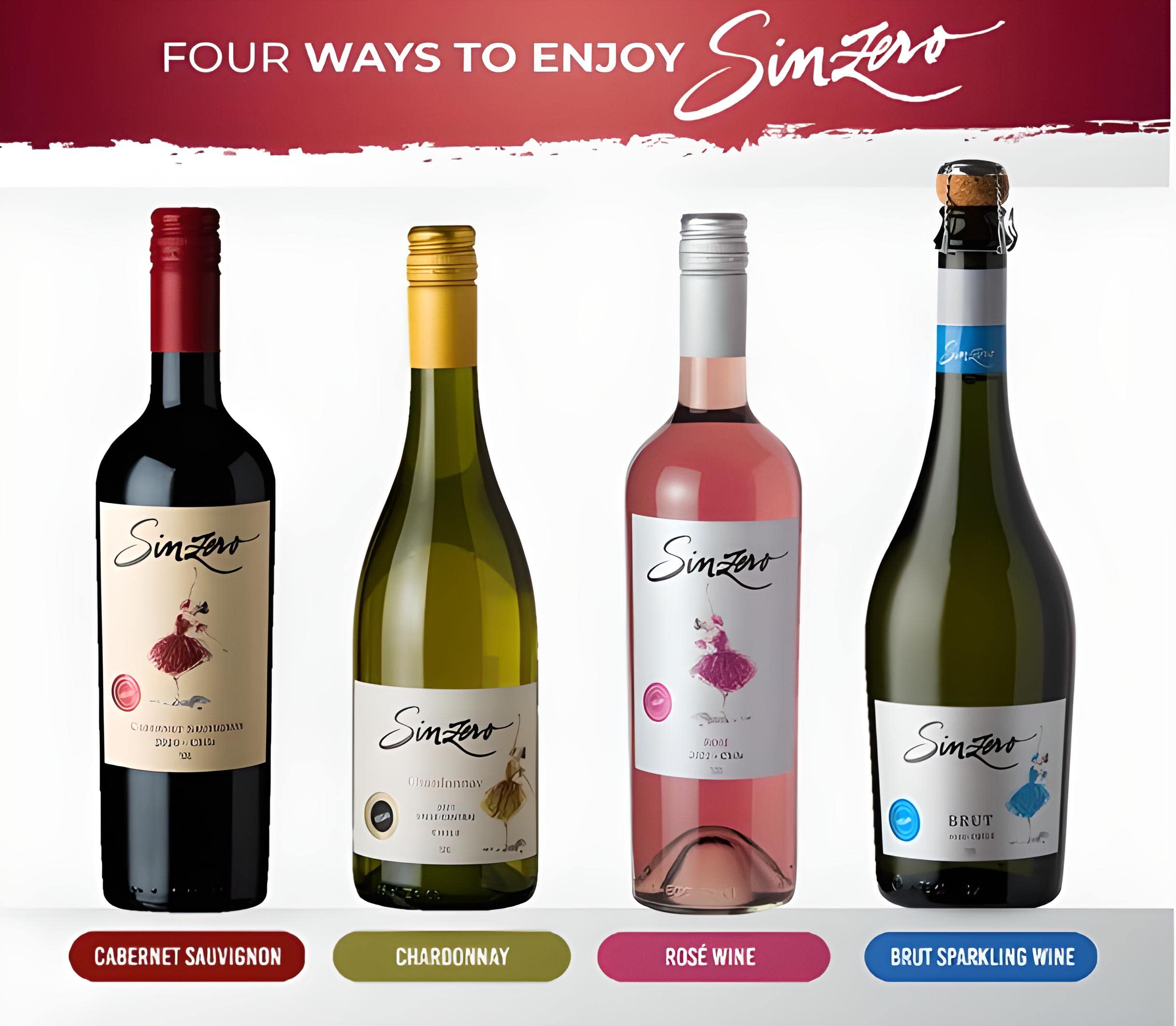 SINZERO Alcohol-Free Rose Wine - Vegan, Low Calorie, Gluten-Free (25.4 Fl Oz) - Perfect for Parties, Weddings & Healthy Lifestyle