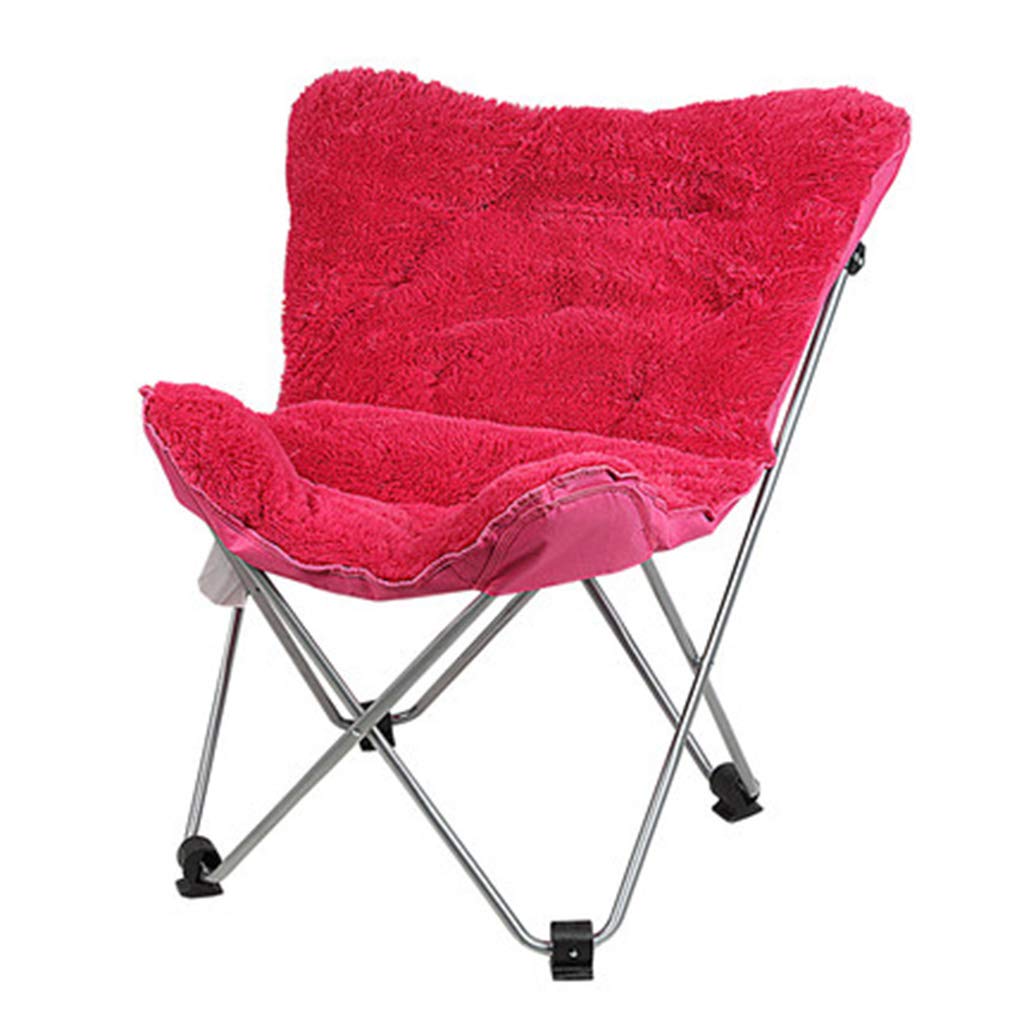 Butterfly Chair - Foldable Lounge Chair, Recliner Moon Chair for Indoor/Outdoor Use, Comfortable Leisure Chair in Rose Red - Perfect for Living Room, Bedroom, Patio or Garden Relaxation