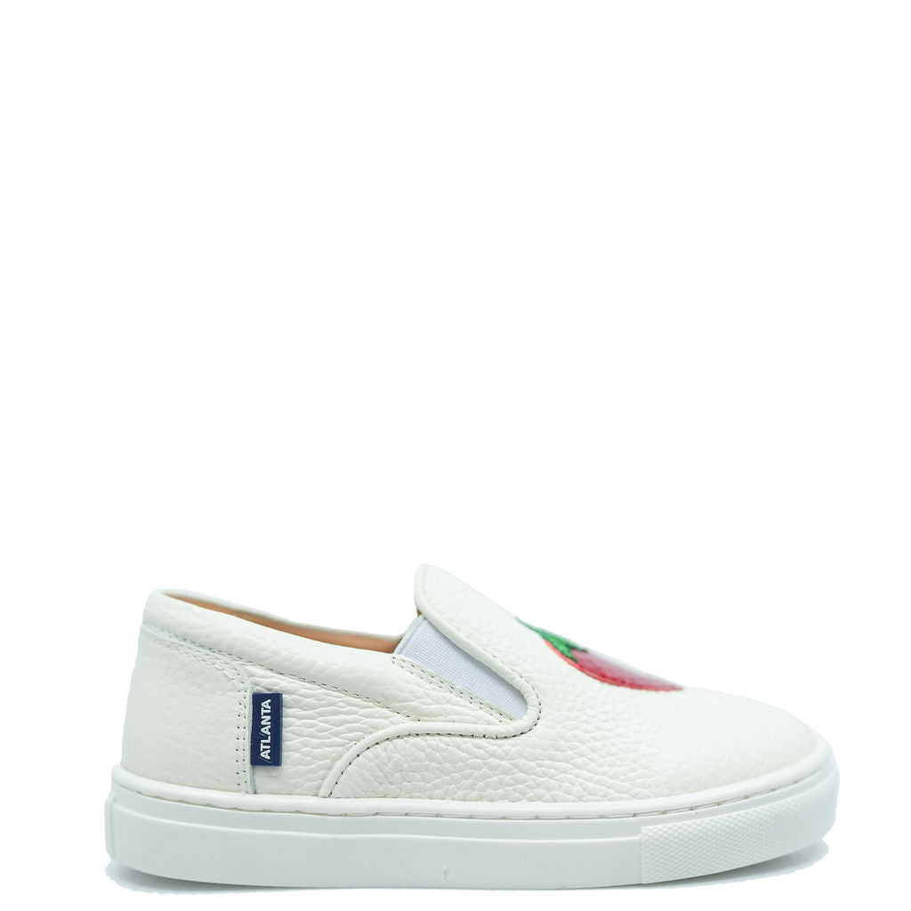 Atlanta Moccasin Slip-On Sneakers for Women - White Pebbled Leather Casual Shoes | Comfortable Loafers for Walking, Work & Everyday Wear
