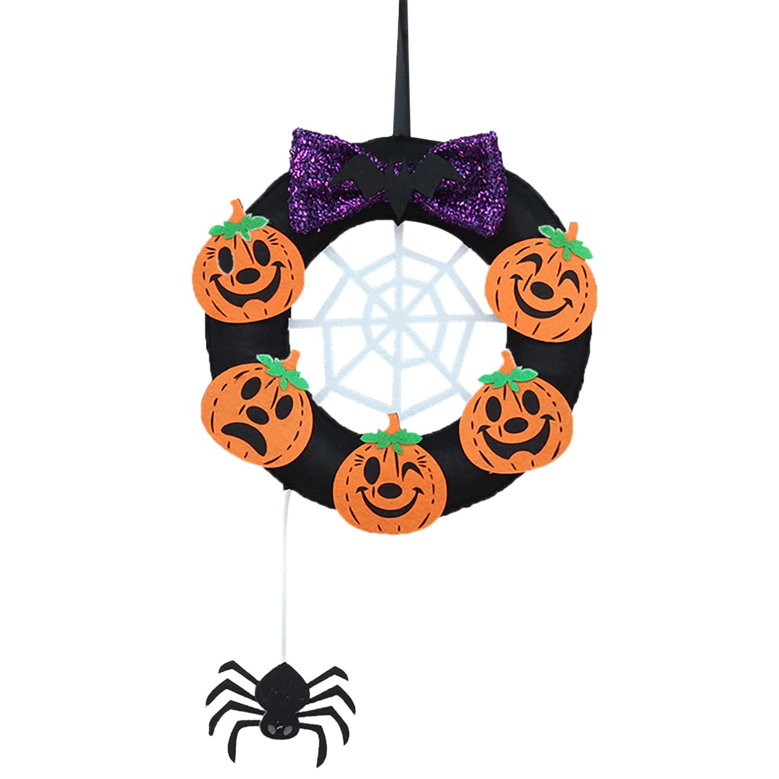 Spooky Halloween Decorations - Haunted House Garland, Pumpkin Cloth Head, Indoor Scene Arrangement & Birch Christmas Tree Ornaments for Party, Home, and Office Decor