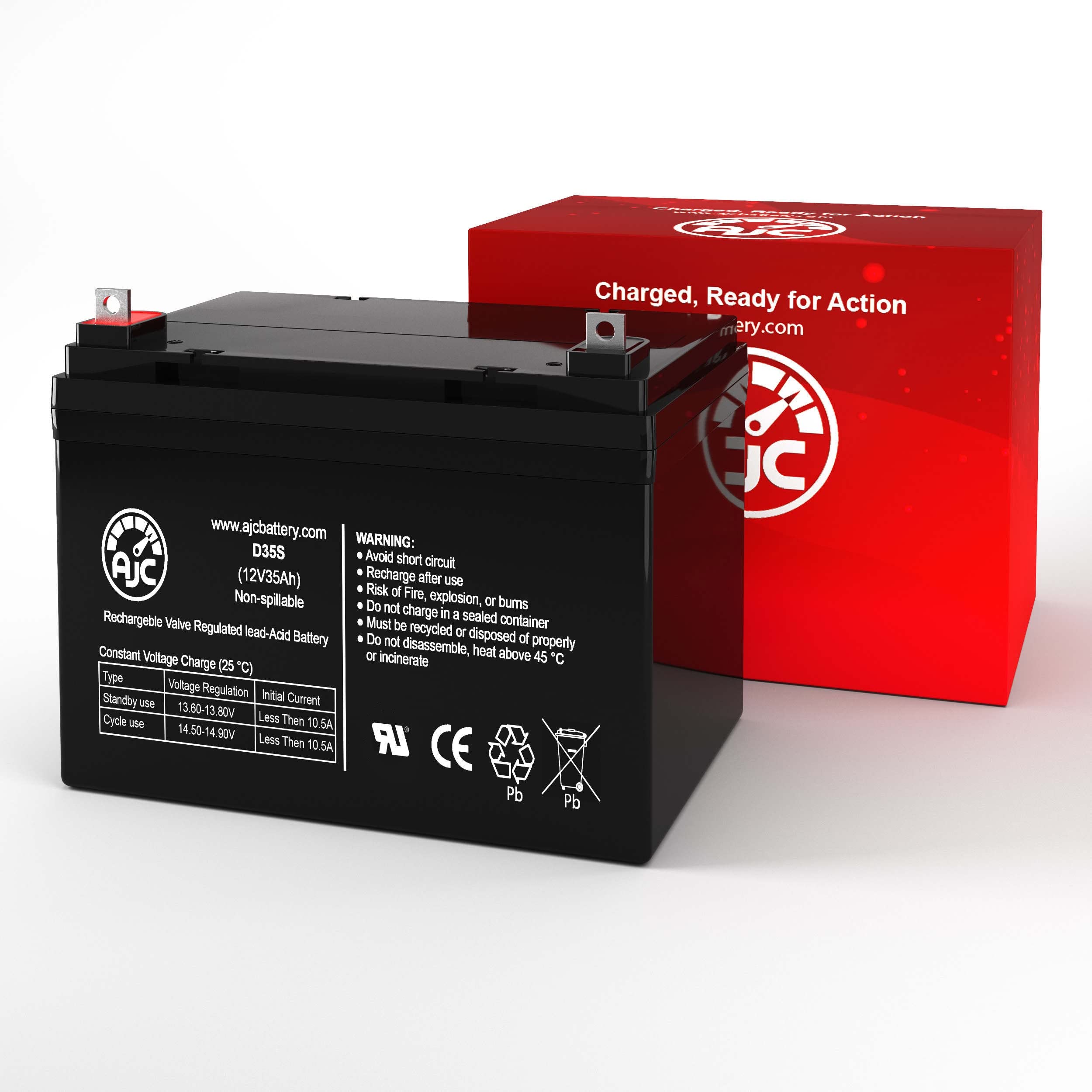 AJC 12V 35Ah Replacement Battery for Jack Palmer Industries Threesome 3-Wheel Electric Scooter - Perfect for Commuting, Campus Transportation & Last-Mile Delivery