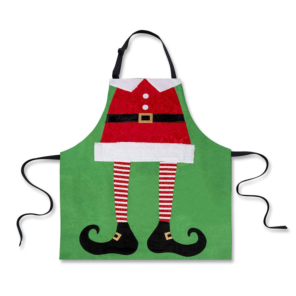 FKELYI Christmas Apron - Festive Holiday Kitchen Apron for Cooking, Baking, Christmas Parties & Gift Giving - Perfect for Holiday Baking, Family Gatherings & Festive Cooking