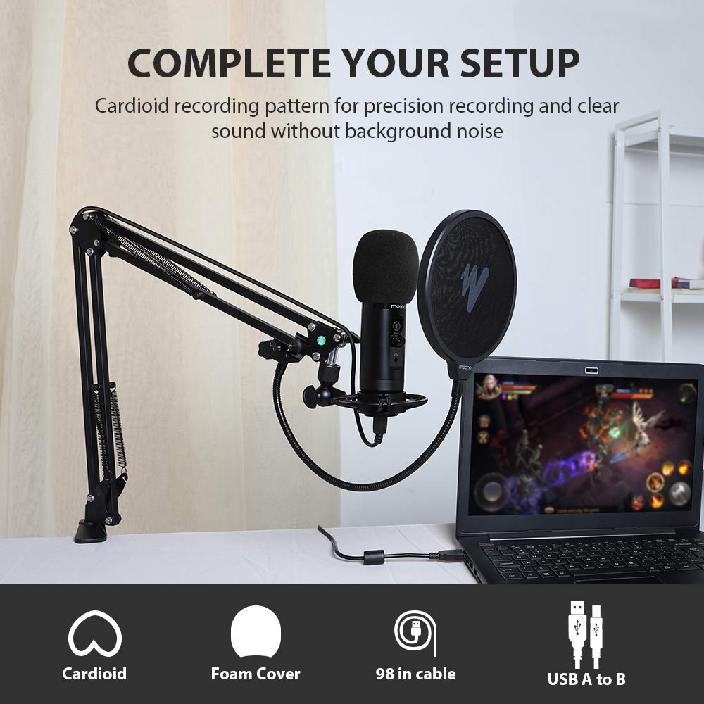 Maono PM422 USB/XLR Dynamic Microphone for Podcasting, Streaming & Recording - Professional Studio-Quality Sound for YouTube, Twitch & Voiceovers