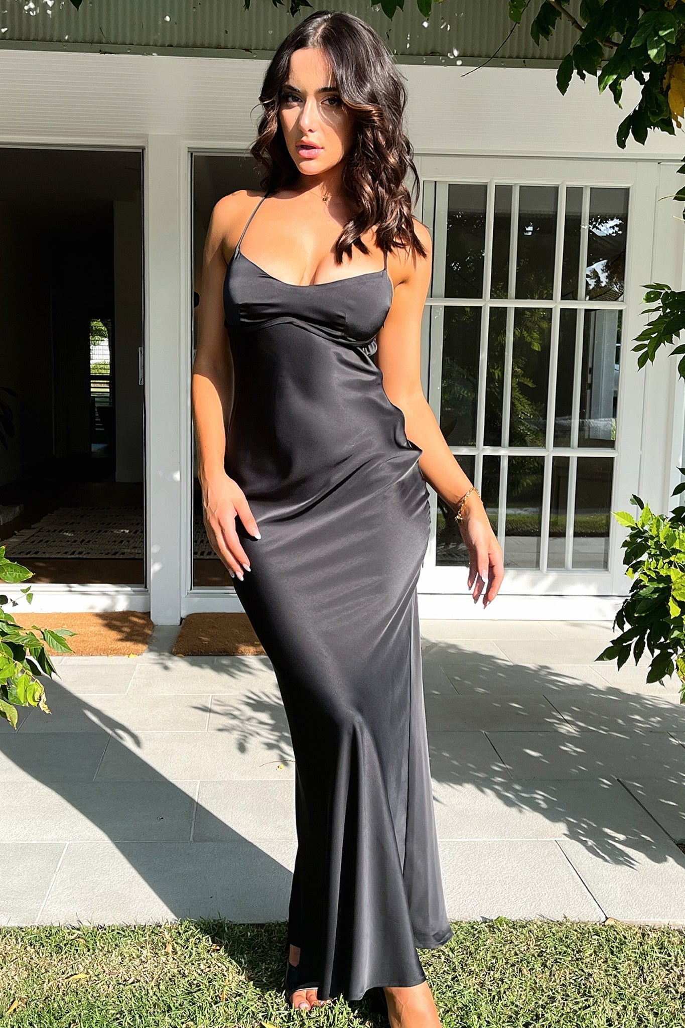 Kiani Maxi Dress for Women - Elegant Black Long Flowy Summer Dress for Beach, Vacation, and Casual Wear