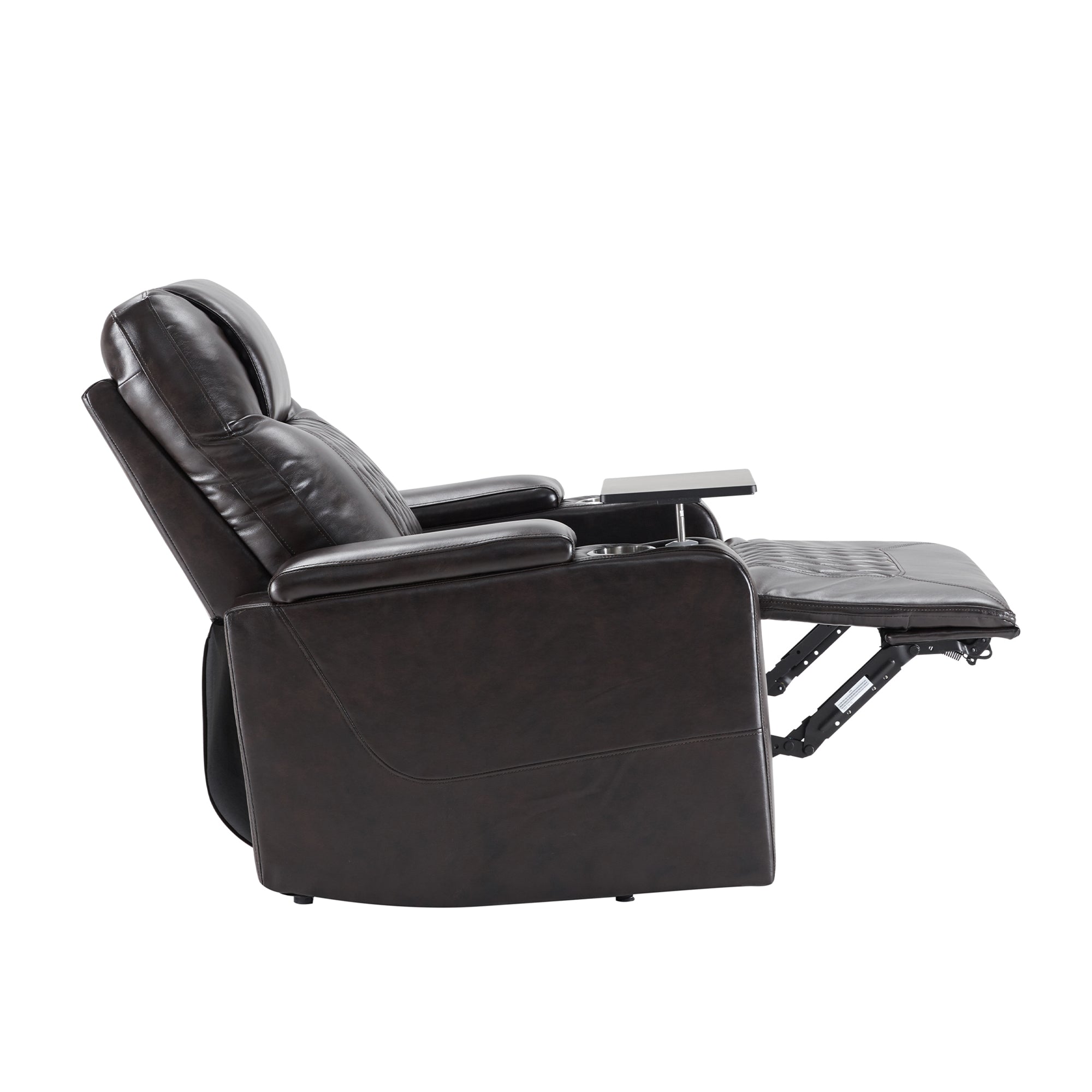 Power Motion Recliner Chair with USB Charging Port, Hidden Arm Storage, 2 Cup Holders & 360° Swivel Tray Table - Black - Perfect for Living Room, Home Theater & Office Relaxation