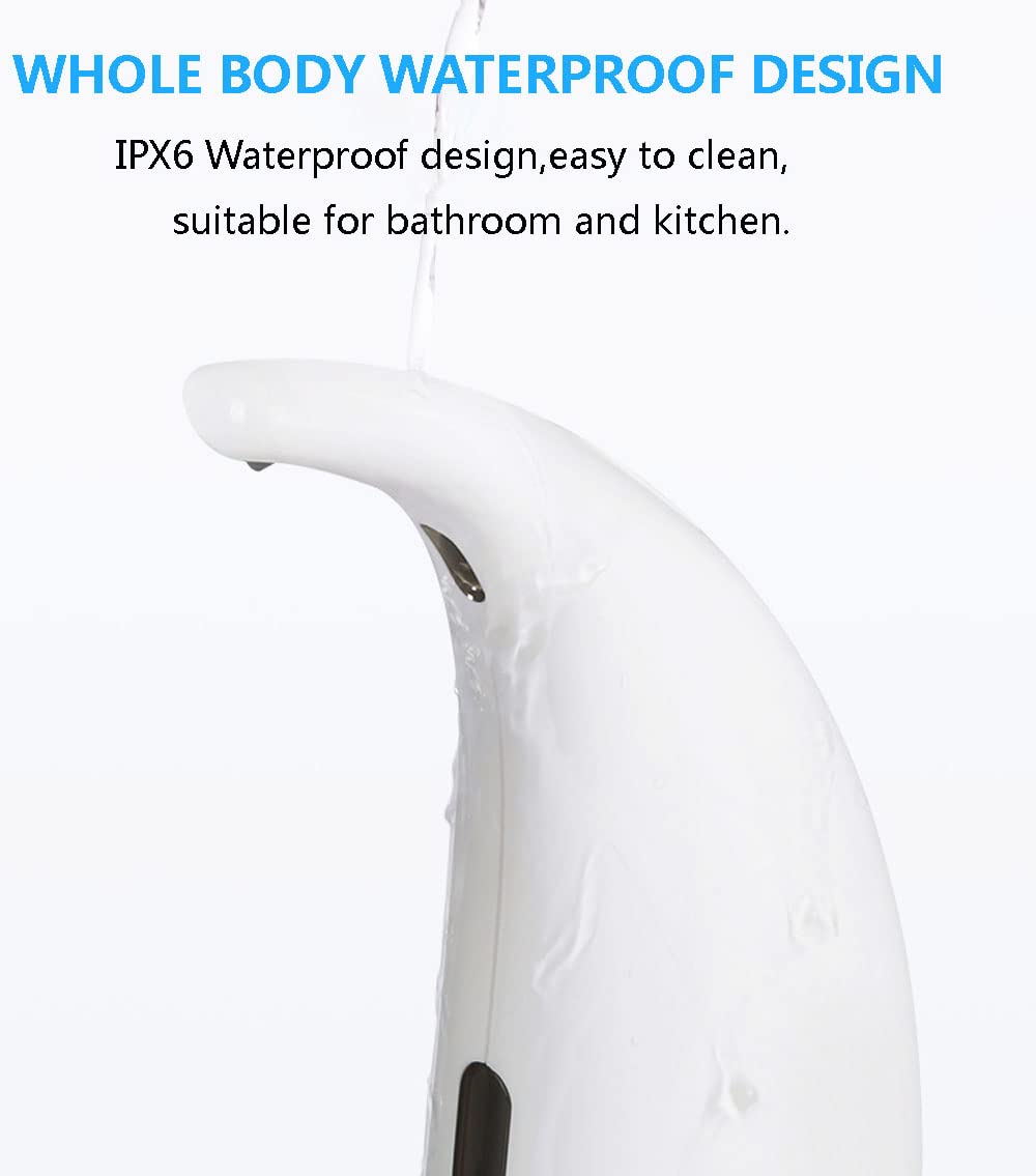 Automatic Touchless Soap Dispenser with Infrared Motion Sensor - IPX6 Waterproof for Kitchen, Bathroom & Countertop - Hands-Free Liquid Soap Dispenser for Home, Office & Public Restrooms