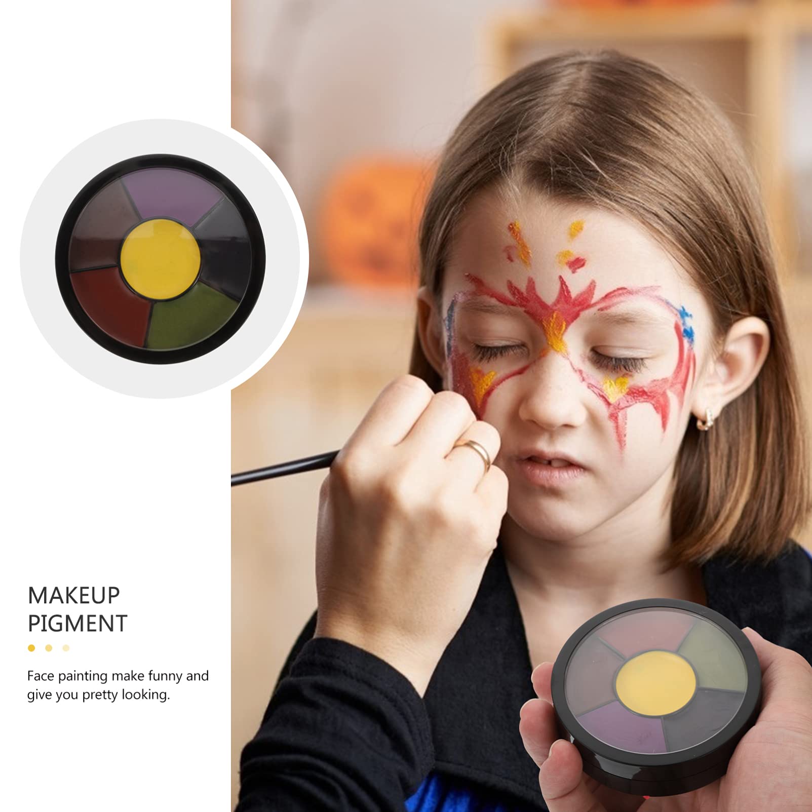 Mobestech Halloween Face Painting Kit - 12 Color Face & Body Paint Palette for Kids, Safe Non-Toxic Makeup for Witch Costumes, Cosplay, Halloween Parties & Festive Events