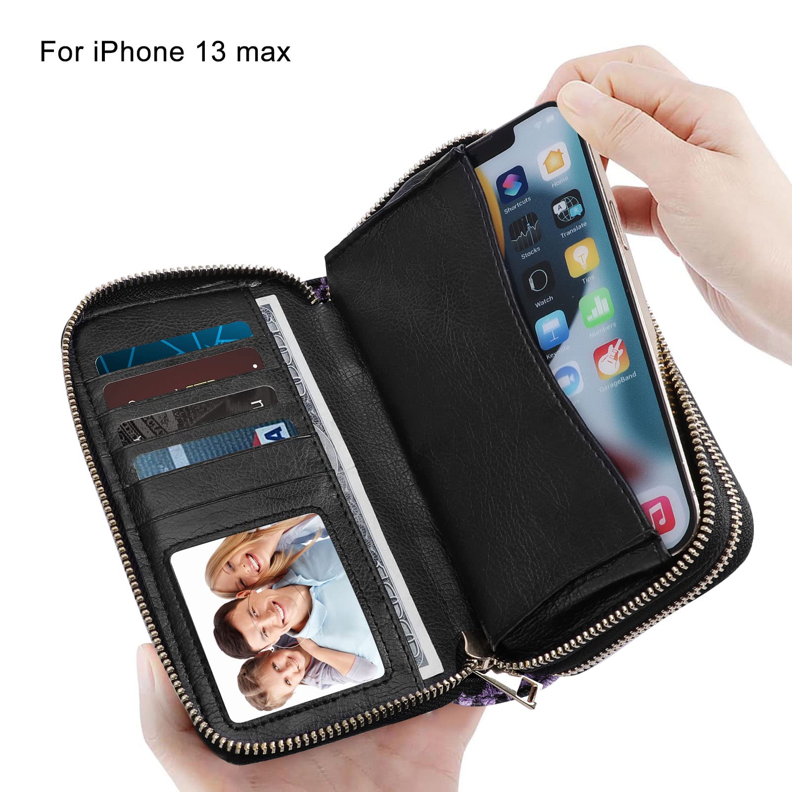 HAWEE Women's Double Zipper Wallet Clutch Purse with Phone Holder - RFID Blocking for Smartphone, Credit Cards, Coins & Cash - Perfect for Travel, Shopping & Everyday Use