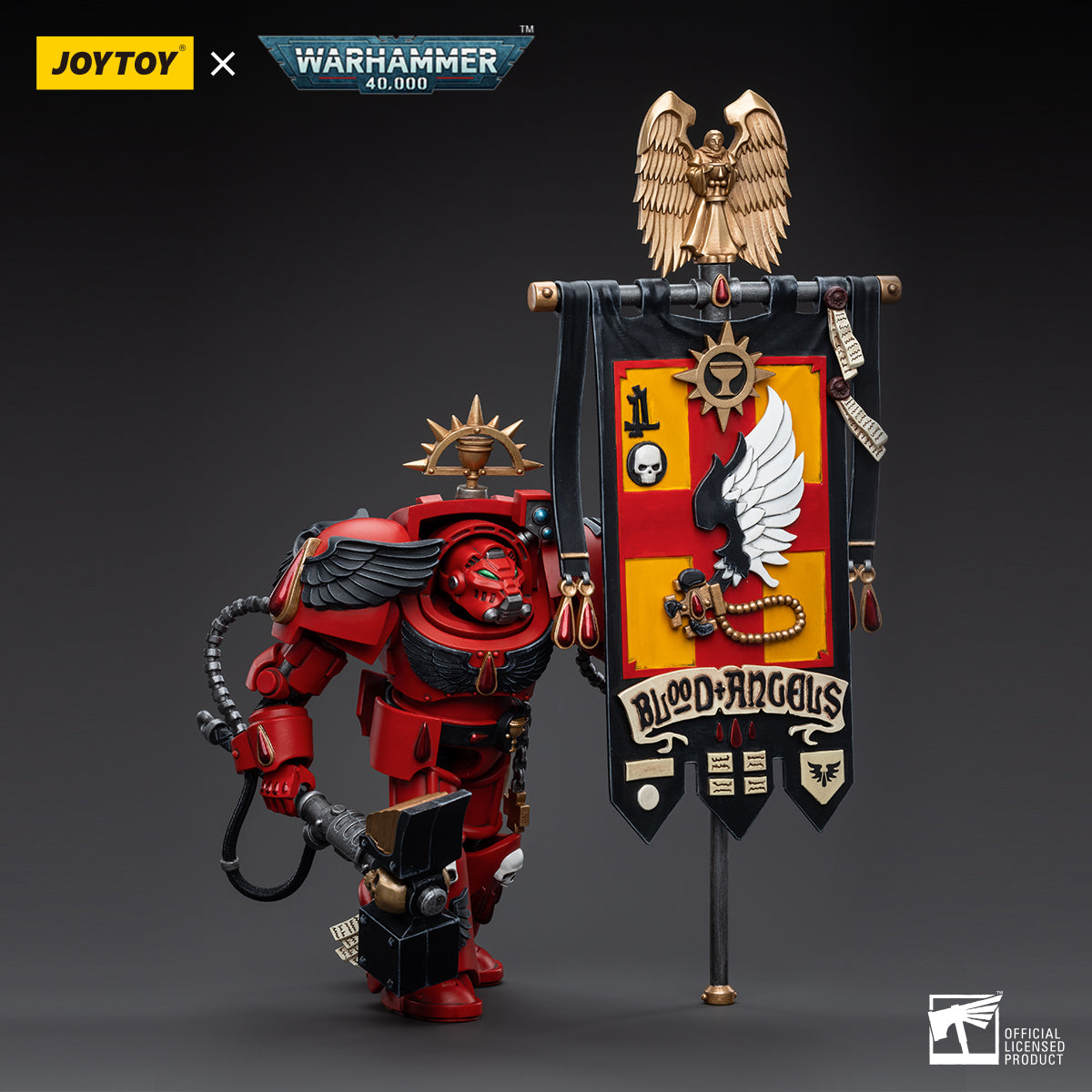 JOYTOY 1/18 Scale Warhammer 40K Blood Angels Assault Terminators Action Figure Set - 6pcs Collectible Miniatures for Tabletop Gaming & Display
