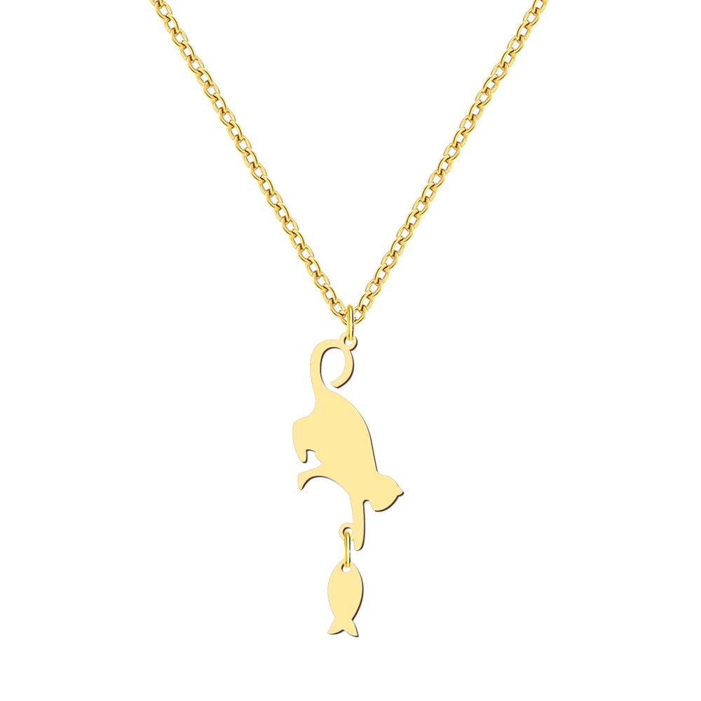 Stylish Cat Moon Necklace for Women & Teen Girls - Elegant Cat Pendant Jewelry, Perfect Gift for Birthday, Christmas & Valentine's Day - 736B | Ideal for Casual Wear, Date Nights & Friendship Gifts