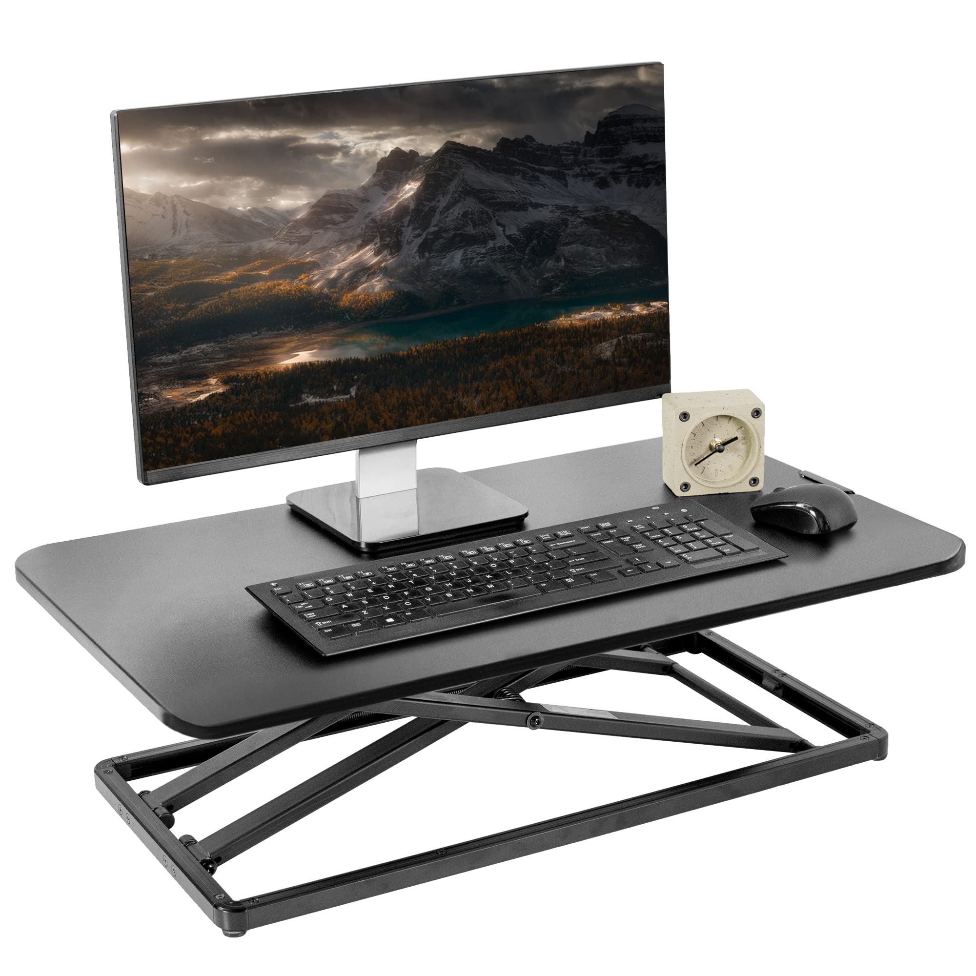 VIVO Adjustable Standing Desk Converter 29 inch - Sit Stand Workstation for Monitor & Laptop, Ergonomic Height Adjustable Riser Platform (DESK-V000U) - Perfect for Home Office, Gaming Setup & Workspace Productivity